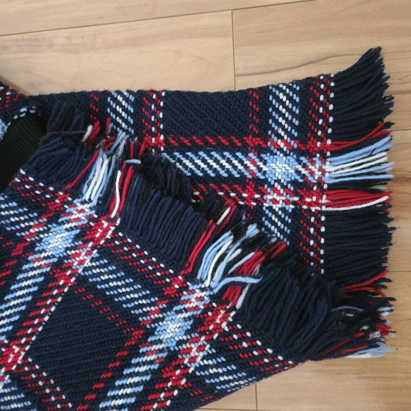 J.O.A. Plaid Knit Fringe Bottom Sweater Dress Size Medium - Picture 4 of 8